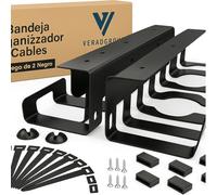 VERADGROUP® Organizador de Cables de Escritorio Multifuncional x2| Bandeja para gestión de Cables y Management Inteligente | Ordena tu Escritorio en casa y Oficina fácilmente
