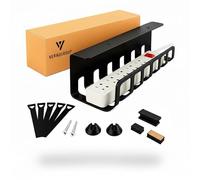 VERADGROUP® Organizador de Cables Escritorio Multifuncional x1| Bandeja Cables Escritorio y Management Inteligente | Ordena tu Escritorio en casa y Oficina fácilmente (Negro - 1 Unidad)
