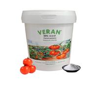 VERAN Fertilizante Cloruro Potásico NPK 0-0-61 1Kg | Abono para Tomates | Abono Rico en Potasio Hidrosoluble | También para Hortalizas, Frutas y Cultivos Exigentes en Potasio