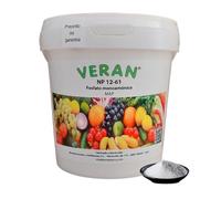 VERAN Fertilizante de Nitrógeno y Fósforo para Flores, Cítricos y Huerto 1Kg | NP 12-61 | Estimula el Crecimiento, Floración y Cuajado | Hidrosoluble | Abono de Nitrógeno y Fosforo también Foliar