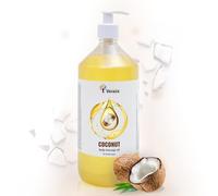 Verana Aceite de Masaje Coco, Cosmético Natural, para el Cuerpo, Para todo tipo de Pieles, Rejuvenecedor y Revitalizante, Previene las Estrías, Reduce las Arruga (1L)