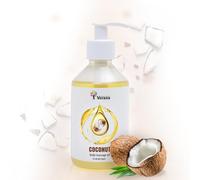 Verana Aceite de Masaje Coco, Cosmético Natural, para el Cuerpo, Para todo tipo de Pieles, Rejuvenecedor y Revitalizante, Previene las Estrías, Reduce las Arruga (250ml)