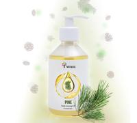 Verana Aceite de Masaje Pino, Natural, Para el Cuerpo, Todo tipo de Pieles, Efecto Revitalizante e Hidratante, Ayuda a fortalecer la Inmunidad, Antienvejecimiento, Aromaterapia (250ml)