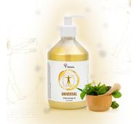 Verana Aceite de Masaje Universal, para el Cuerpo, el Rostro y el Cabello, Natural, Sin Perfume, Suaviza, Rejuvenece, Reduce las Arrugas, Restablece el equilibrio Hídrico, Vegano (500ml)