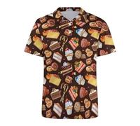Verano Creative Food Hombres Hot Dog Meat Pizza 3D Impreso Botón Polo Manga Corta Solapa Golf Tenis Polo Camisetas Moda Retro Distressed Top
