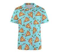 Verano Creative Food Hombres Hot Dog Meat Pizza 3D Impreso Botón Polo Manga Corta Solapa Golf Tenis Polo Camisetas Moda Retro Distressed Top