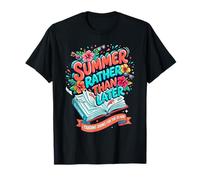 Verano en Lugar de Libros de Comercio más Tarde Playa Floral Tropical Camiseta