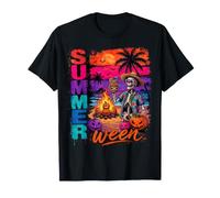 Verano Entre Halloween Esqueleto Playa Fiesta Divertido Camiseta