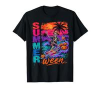 Verano Entre Halloween Esqueleto Vacaciones Playa Camiseta