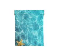 Verano Estrella De Mar Concha Playa Mar, Squeeze Top Wallet Bolsa de Almacenamiento para Mujer Monedero pequeño Bolsa de Cambio