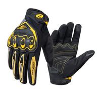 Verano Guantes de Motocicleta para Hombres, Pantalla táctil Guantes de Moto Transpirable, Motocicleta de montaña Fuera de Carretera Bicicleta (Oro, Large)