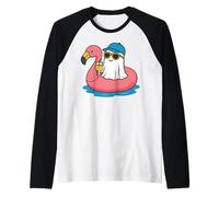 Verano Halloween en julio Hombres Mujeres Niños Flamenco Fantasma Camiseta Manga Raglan