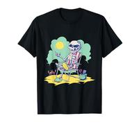 Verano Halloween Esqueleto Playa Sol Verano Vibes Camiseta