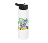 Verano Halloween Esqueleto Playa Sol Verano Vibes Stainless Steel Insulated Water Bottle