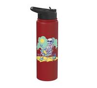 Verano Halloween Esqueleto Playa Sol Verano Vibes Stainless Steel Insulated Water Bottle