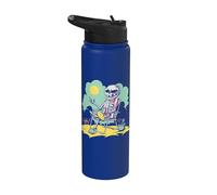 Verano Halloween Esqueleto Playa Sol Verano Vibes Stainless Steel Insulated Water Bottle