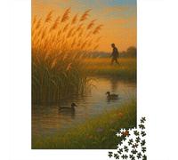 Verano Junto al Lago 1.000piezas Rompecabezas Pintura de Paisaje Adultos Puzzle Retador Interior Pasatiempos Didácticos 12+ Creatividad 1000pcs (75x50cm)