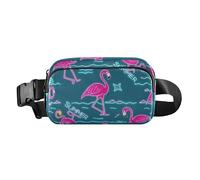 Verano neón flamenco coco azul moda cintura paquete crossbody bolsa para hombres mujeres multifunción con correa ajustable para entrenamiento Correr senderismo bolso de lado para, verano neón
