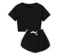 Verano niños niños niñas manga corta camiseta Top blusa y pantalones cortos conjunto Casual de dos piezas Traje Bicicleta Mujer Trajes Trabajo