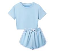 Verano niños niños niñas manga corta camiseta Top blusa y pantalones cortos conjunto Casual de dos piezas Traje Bicicleta Mujer Traje Novio De Boda