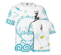 Verano Nueva Gintama 3D Top Ippo Personalidad Digital Camisetas Manga Corta Anime Gintoki Sakata Disfraz Gintama Elizabeth Camiseta