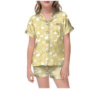 Verano Nuevo Ropa de casa Kawaii para niños Infantiles Imprimir Conjunto Pijamas Manga Corta y Pantalones Cortos Pijama Suave Conjuntos niñas Dormir 1-6 Años
