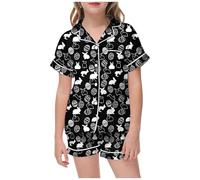 Verano Nuevo Ropa de casa Kawaii para niños Infantiles Imprimir Conjunto Pijamas Manga Corta y Pantalones Cortos Pijama Suave Conjuntos niñas Dormir 1-6 Años