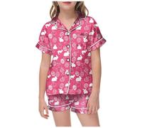 Verano Nuevo Ropa de casa Kawaii para niños Infantiles Imprimir Conjunto Pijamas Manga Corta y Pantalones Cortos Pijama Suave Conjuntos niñas Dormir 1-6 Años