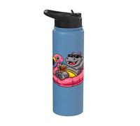 Verano Playa Piscina Fiesta Hipopótamo Inflable Flamenco Stainless Steel Insulated Water Bottle