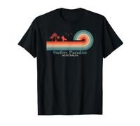 Verano, Playa y Big Wave Surfer I Mujeres Hombres Camiseta Retro Surf Australia I Australia Surfer I Surfers Paradise Unisex Adulto Black Small Manga Corta