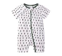 Verano Recien Nacido Bebé Mameluco Monos, Moda Estampado Unisexo Jumpsuit de Manga Corta de Algodón Bodies Pelele Body Ropa Pijama para Niñas Niños (80cm,Bosque Verde)