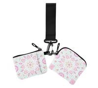 Verano simple Boho Pastel Carteras dobles para mujer, fundas para tarjetas de visita, lindo monedero con cremallera y bolsillo con cremallera para dama, 2 piezas, Summer Simple Boho Pastel, 1 size