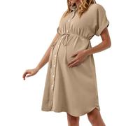 Verano Vestido de Fiesta Premama Talla Grande Camisa de Manga Corta con Botones Vestido de Maternidad Sesion de Fotos para Fotografía Ropa