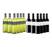 Veranza - Vino Blanco - Pack 6 botellas 75cl & Nuviana - Vino Tinto - Caja 6 botellas 75cl