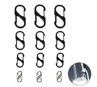 Verazquy 12 clips de cierre de cremallera, mosquetón en forma de S, ganchos de llavero de doble apertura para disuasión de robo, clips de cremallera de doble apertura, mosquetón de desconexión rápida