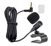 Verazquy Micrófono universal de 3,5 mm para coche con reducción de ruido, micrófono de solapa de voz HD para llamadas manos libres cristalinas en sistemas GPS estéreo Bluetooth, cable Plug and Play