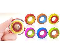 Verazquy Paquete de 6 anillos sensoriales multicolor para ansiedad, TDAH, autismo y estrés, para adultos y niños, anillos giratorios texturizados silenciosos para aula, oficina, enfoque, calmante