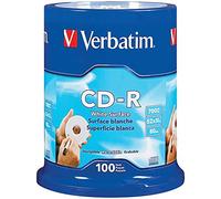 Verbatim 100PK CDR 52X 700MB 80MIN BLANK BLANCO SURFACE NO PRINTABLE SPINDLE