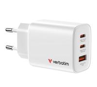 Cargador de pared gan verbatim essentials/ 2xusb tipo-c/ 1xusb/ 65w