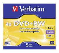 Verbatim 43229- 5 DVD+RW Matt Silver 4x, 4.7GB