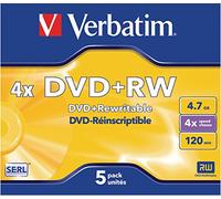 CD/DVD+RW Matt Silver 4.7 GB (5 piezas) - VERBATIM