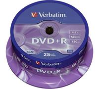 Verbatim 43500 - DVD+R (pack 25 unidades), color plateado