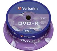 DVD+R VERBATIM CAPACIDAD 4.7GB VELOCIDAD 16X 120 MIN TARRINA DE 25 UNIDADES