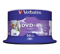 Verbatim DVD+R Wide Inkjet Printable No ID Brand 4,7 GB 50 pieza(s)