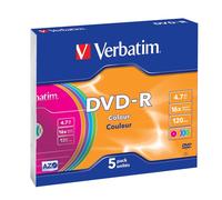 Verbatim 43557 DVD-R 16x Non-Printable Slim Case (Pack of 5), 1 1 Slim cas (DVD)