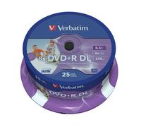 Verbatim 43667 8.5GB 8x Double Layer DVD+R Inkjet Printable - 25 Pack Spin (DVD)