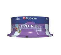 Verbatim 43667 - DVD+R doble capa inkjet printable 8x, pack de 25