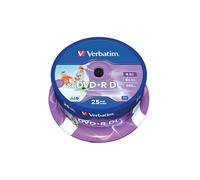 Verbatim 43667 - DVD+R doble capa inkjet printable 8x, pack de 25