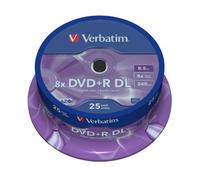 Verbatim DVD+R Double Layer 8x Matt Silver 25pk Spindle 8,5 GB DVD+R DL 25 pieza(s) ( 43757 )