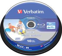 Verbatim 43804 25GB 6x BD-R SL Datalife Wide Inkjet Printable 10 Pack (Blu-ray)